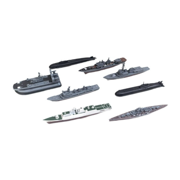 8pcs 4D Barco modelo juguete Toy Educational Toy Arts and Crafts Guardia inacabada Barco Modelo de patrulla Barco para niños Adultos