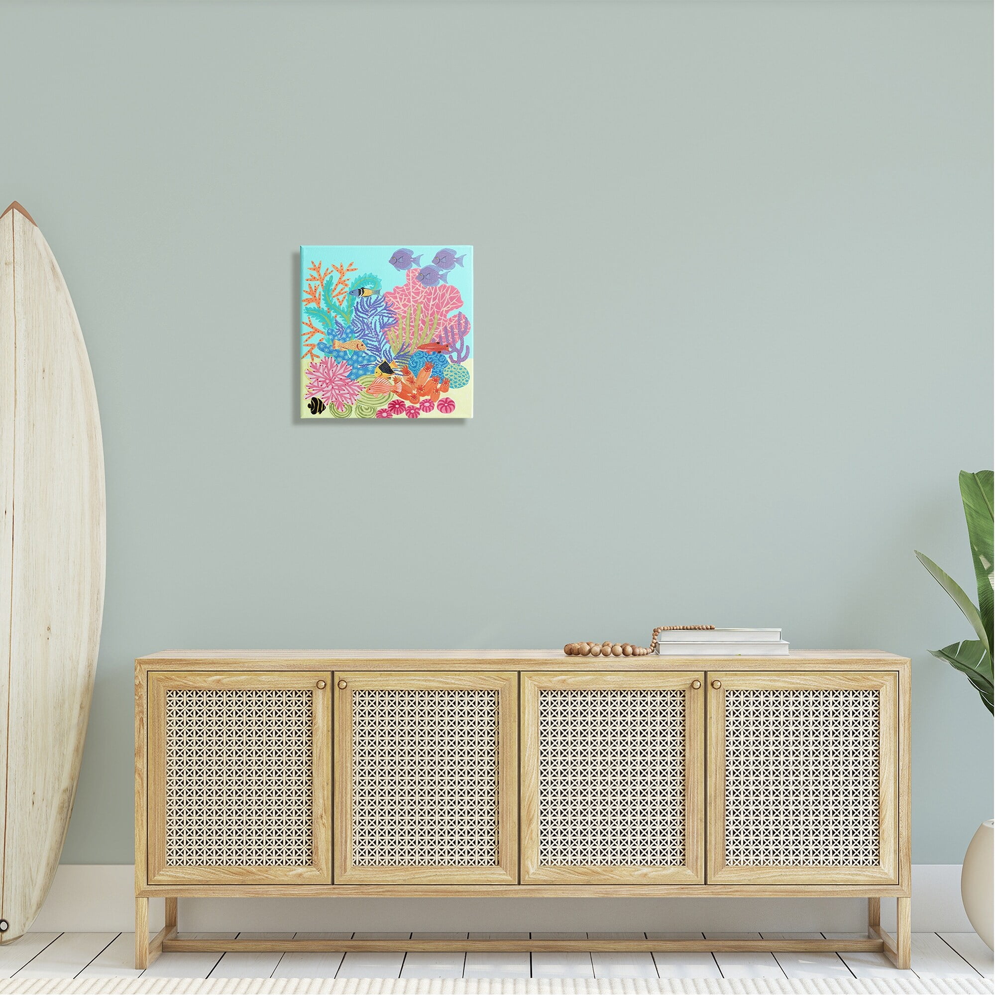 Stupell Industries Bold Coral Reef Underwater Patterned Fish Shapes Graphic Art Gallery Wrapped Canvas Print Wall Art, Design by unknown