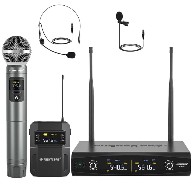 Sistema de micrófono inalámbrico Phenyx Pro PTU-52-1H1B 30 frecuencias