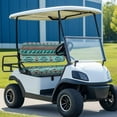 thumbnail image 2 of POLERO Blue Aztec Horse Print Golf Cart Seat Covers Universal Fit for Club Car Precedent Golf Cart Seats, Washable Front and Back Seat Cushion Cover, No Stapler Required, 2 of 8