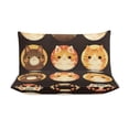 thumbnail image 3 of 3 Pcs Soft Bedding Set, Includes 1 Duvet Cover with Zipper And 2 Pillow,Shams Cartoon Cute Cat King(102"×90"), 3 of 8