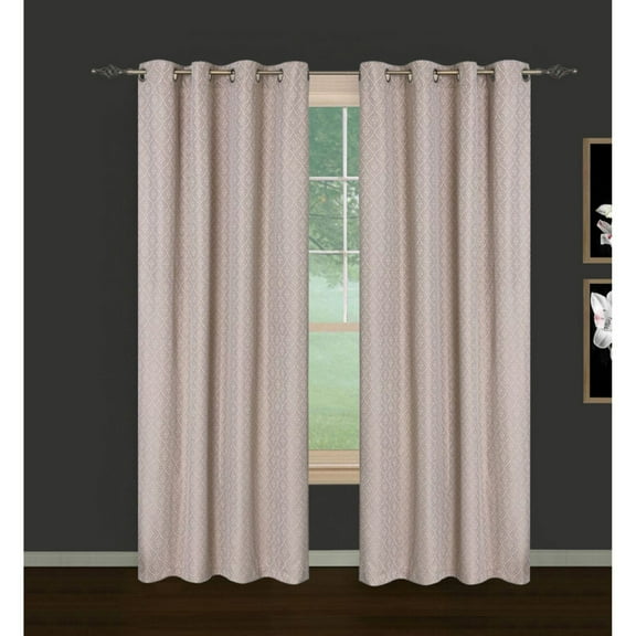 Safdie & Co. Wrinkle Free Curtain Foulard Room Darkening 84"L in Taupe