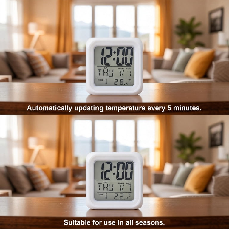 Alarm Clocks Pink Bloom Flowers Digital Clock 7 Color LED Night