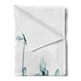 thumbnail image 2 of Flower Soft Flannel Fleece Throw Blanket, X-ray Photo of a Group of Orchids Bottom to Top Rare Unseen Art in Complex Nature, Cozy Plush for Indoor and Outdoor Use, 50" x 60", Teal White, by Ambesonne, 2 of 5