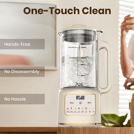 MOREBLUE 10-IN-1 AUTOMATIC NUT MILK MAKER, 56OZ SOY MILK MAKER MACHINE WITH SELF-CLEANING,HOMEMADE OAT MILK MAKER WITH DELAY START PLANT-BASED & DAIRY-FREE BEVERAGE