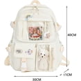 thumbnail image 5 of Mochila Kawaii, Mochila con Accesorios de Oso Lindo de Gran Capacidad para la Escuela Mochila con múltiples Bolsillos para niñas Adolescentes Mochilas Kawaii Lindas(Beige), 5 of 5