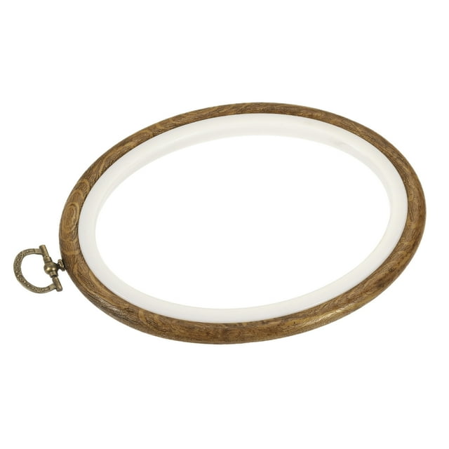 Bordado Aro Unique Bargains Ovalado Imitado Madera 5x4 Pulgadas Paquete de 2