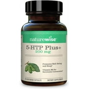 NatureWise 5-HTP Plus+ with Advanced Time Release, 200 mg, Supports Appetite Suppression, Mood, Stress, and Sleep, 30-ct