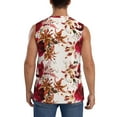 thumbnail image 4 of Lsque Lilies Flowers Print Men's Cotton Blend Sleeveless Muscle Shirts (S-3XL)- Moisture Wicking, Odor Protection, UPF 30+,Medium, 4 of 8