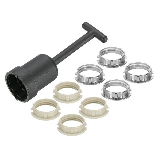 Uxcell G9 Light Socket Rings Kit, 8 Plastic/Zinc Alloy Replacement, 95mm 2 color