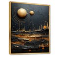 thumbnail image 2 of Designart "Saturn s Sonata Neptune in Yellow and Black I" Neptune Floater Framed Canvas Print, 2 of 7