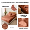 thumbnail image 5 of Flymme Caramel Brown Comforter Set ,5 Pieces Twin Bed in a Bag Quilted Diamond Bedding Comforter Set with Sheets,All Season Twin Bed Sets for Man Women, 5 of 8