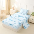 thumbnail image 2 of Erosebridal Girly Blue Bow Twin Sheet Sets, Kawaii Princess Cartoon Bedding, 3-Piece, 2 of 5