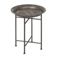 thumbnail image 1 of Kate and Laurel Mahdavi Ronde Martelé Table d'Appoint en Métal 16.5" Diamètre Étain, 1 of 1