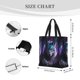 thumbnail image 3 of Fotbe Purple Sky Wolf Bolsa Tote con Estampado para Mujer, Bolsos con Cremallera, Bolsa de Hombro Casual de Gran Capacidad con Bolsillos Internos, 3 of 7