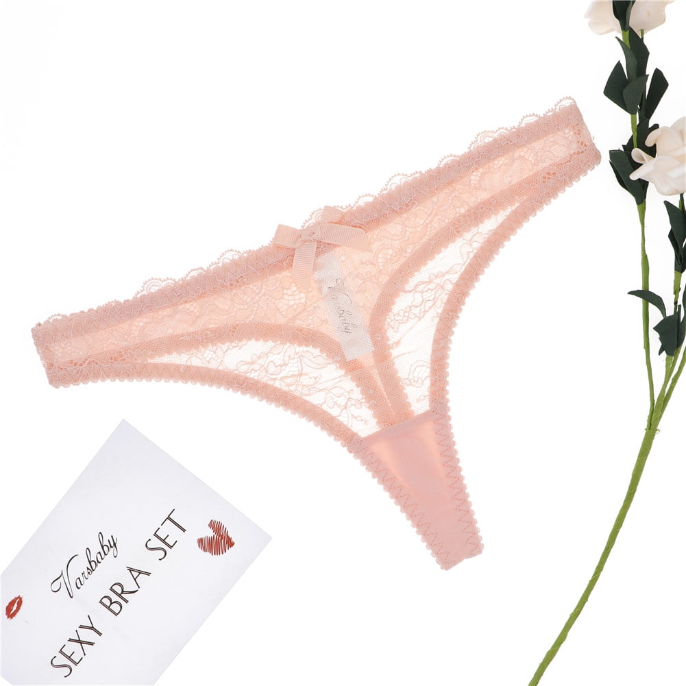 Varsbaby Women's Demi Cup Bra Thongs Garters Stocking Lingerie Set