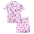 thumbnail image 1 of Ensemble de Pyjama pour Filles Imprimé Manches Courtes Boutonné Ensemble de Vêtements de Nuit Mode pour Filles Pyjamas pour Enfants Garçons Filles Mode, 1 of 5