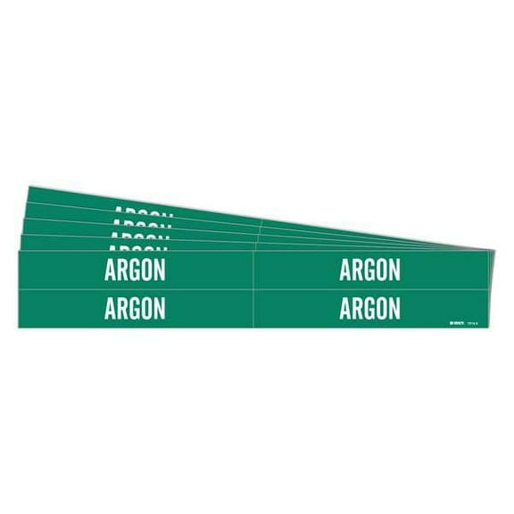 Brady Pipe Marker, Adhesive, White, Argon, PK5, 7015-4-PK 7015-4-PK