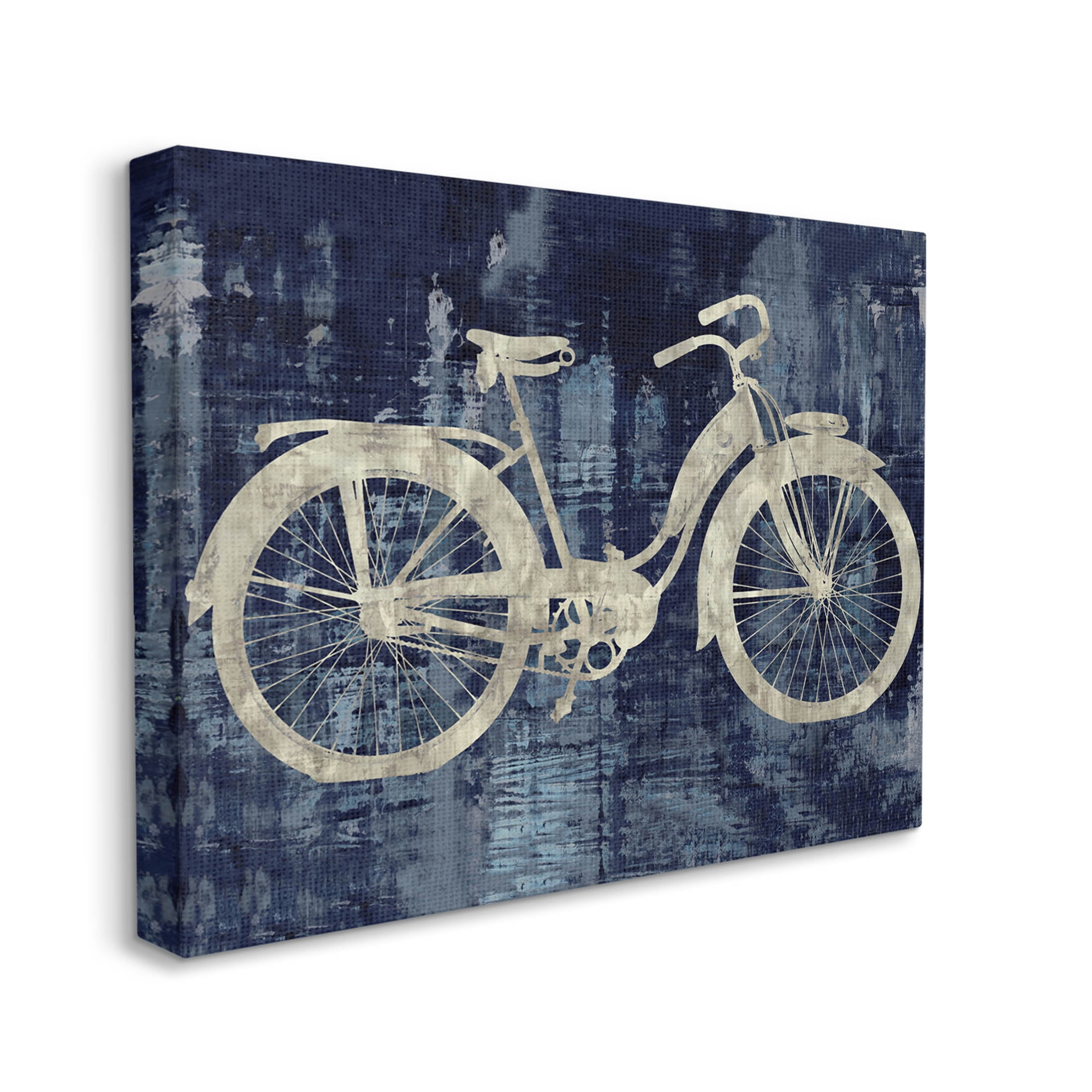 Rustic Bicycle Brushed Silhouette Transportation Graphic Art Gallery Wrapped Canvas Print Wall Art