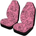 thumbnail image 1 of Juego de 2 fundas para asientos de coche con diseño de hojas de flores color rosa ABPHQTO, 1 of 3