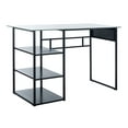 thumbnail image 4 of SAFAVIEH xyla White Marble Glass/Black Writing Desk (47.2 in. W x 21.7 in. D x 29.5 in. H), 4 of 11