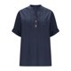 thumbnail image 4 of Camisetas de Cuello en V de Manga Larga para las Mujeres Blusa Casual de Color Sólido, Botón Delantero Suelto de Ajuste Superior de Verano, 4 of 8
