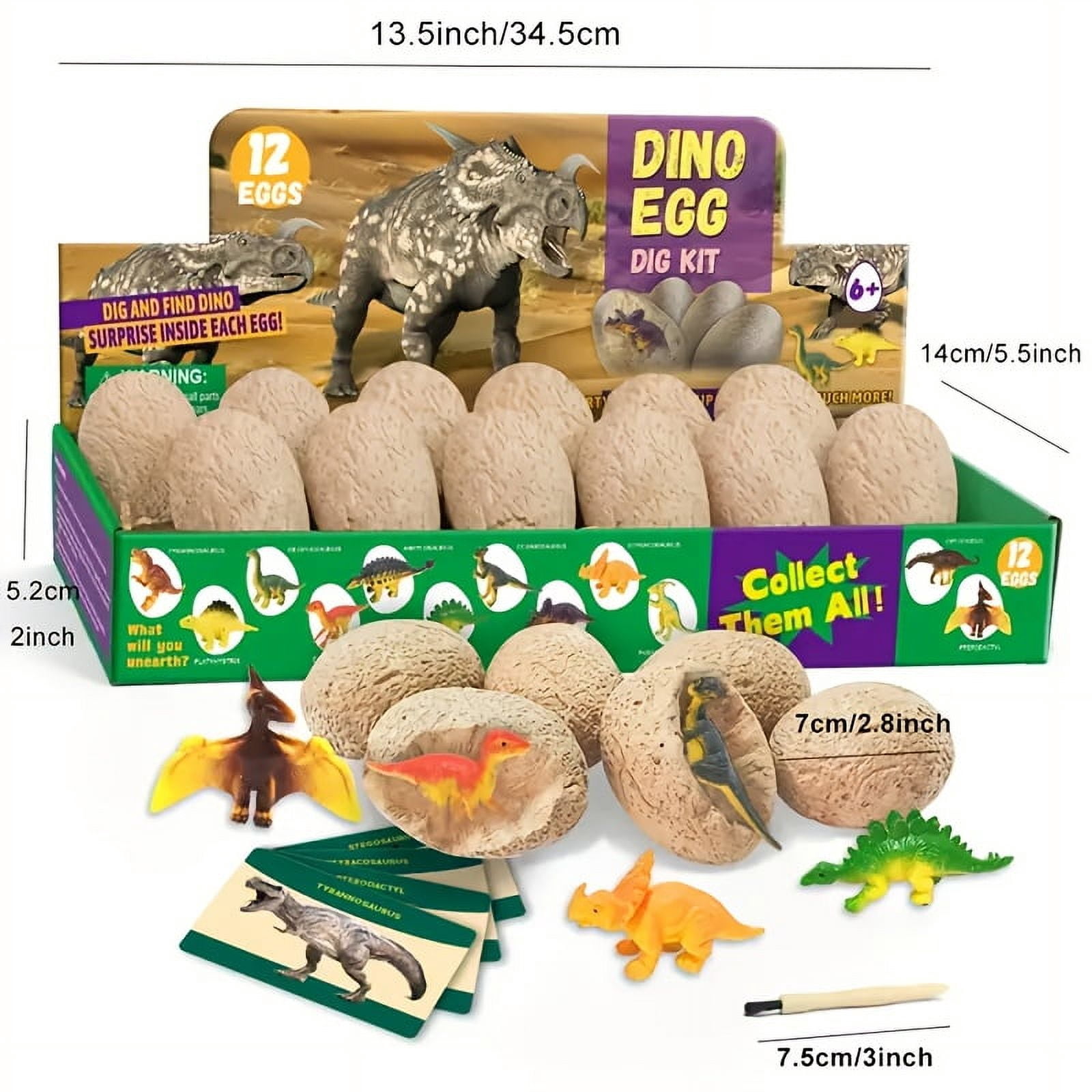 Easter Dinosaur Egg Kit for Kids - Dinosaur Toys Gift 3-12 Year Old - 12 Eggs & Surprise Dinosaurs - Easter Basket Stuffers - Boy Toy Party Gifts for Boys and Girls