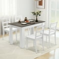 thumbnail image 3 of Costway 5 PCS Dining Set Modern Rectangle Table & 4 Rubber Wood Chairs Kitchen Breakfast, 3 of 10