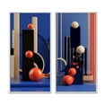 thumbnail image 2 of Designart "Calder's Tribute Geometric Simplicity" Art Mural Moderne Encadré Ensemble de 2 - Toile Encadrée Bleue Moderne pour Décoration de Salon, 2 of 6