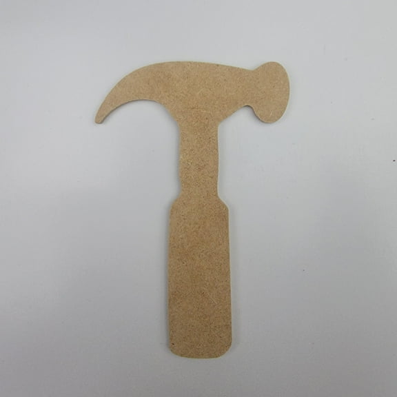 6" Hammer, Unfinished MDF Art Shape by Wooden Craft Cutouts