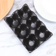 thumbnail image 2 of 6 Grids Egg Holder Ceramic Anti-Slip Egg Box Refrigerator Shockproof Egg Storage Box (Black), 2 of 8