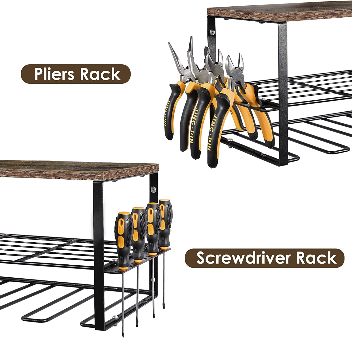 Wall Mounted Power Tool Organizer, Garage Drill Holder Storage Rack