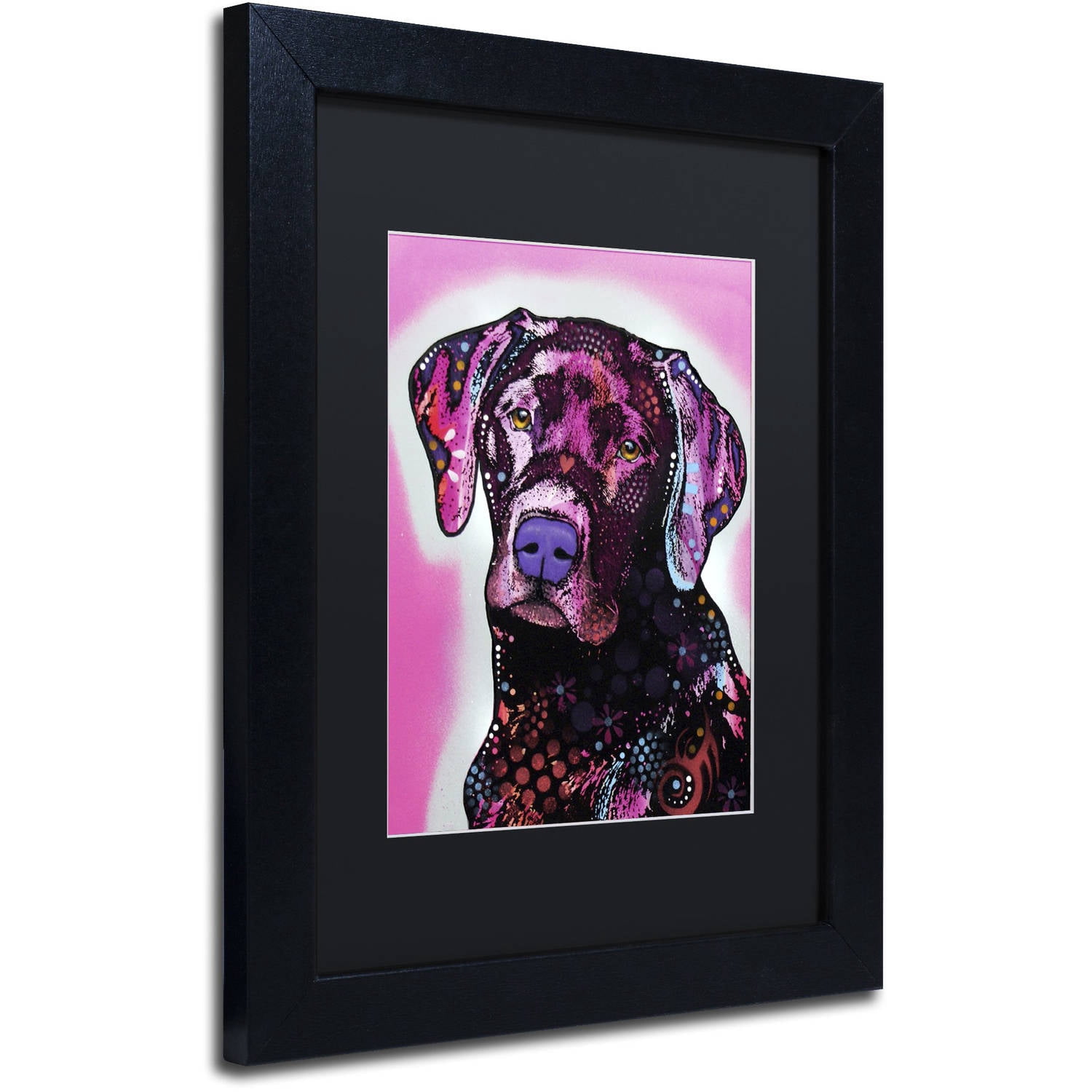 Trademark Fine Art "Black Lab" Canvas Art by Dean Russo, Black Matte, Black Frame