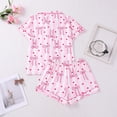 thumbnail image 3 of Emy Dola Womens Valentine's Day Pajamas Set Button Down 2 Piece Sleepwear Summer Short Sleeve Tops and Shorts Pjs Set S-2XL, 3 of 8