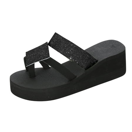 

Kukoosong Wedge Sandals for Women Platform Heel Sandals Summer Women Pinch Toe Sandals Roman Shoes Open Toe Casual Sandals Women Black 36