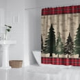 thumbnail image 2 of Rideau de Douche pour Salle de Bain Joyeux Noël Carreaux Rouges Rideau de Bain Imperméable Drôle Crochets Inclus, 72x72 Pouces, 2 of 5