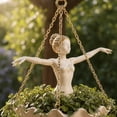 thumbnail image 4 of Ballet Dancer Hanging Planter, Elegant Weatherproof Resin Hanging Pot with Hanging Chain, Decorative Basket for Ivy Pothos Succulents, Home Garden Balcony Window Decor, 4 of 8