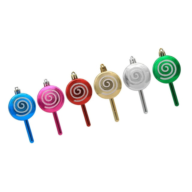 Adornos Navideños De Dulces, Adornos Navideños Para Interior, Patio Trasero, Año Nuevo, Coloridos, 6 Uds. vistoso Macarena Colgantes Bolas