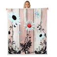 thumbnail image 1 of Erosebridal Rustic Lodge Sherpa Blanket 50x60,Butterfly Flower Fuzzy Blanket Throw,Botanical Decor, 1 of 7