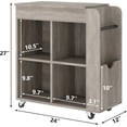 thumbnail image 3 of Side Table with Storage, 27" Tall End Table with Rolling Wheels for Living Room, Wood Side Tables Bedroom, 3 of 6