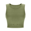 thumbnail image 4 of Womens Sleeveless Workout Tops, High Neck Cutout Cropped Sleeveless Tee Sports Tank Cami Tops Graphic Tank Tops for Women Green M, 4 of 7