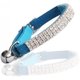 thumbnail image 4 of Veeki Collar ajustable de terciopelo suave y seguro para gatos con diamantes brillantes y campanas, 11 pulgadas para perros y gatos pequeños (azul), 4 of 5