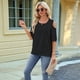 thumbnail image 5 of Blusa de Verano de Corta con Hombros Descubiertos y Encaje Acampanado para Mujer Negro XL, 5 of 10