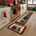thumbnail image 6 of Costeam 2 Pcs Christmas Kitchen Rug Sets 16x24in+16x48in, Non Slide Backing Floor Mats, Merry Christmas Kitchen Decor, Xmas Kitchen Rugs, Festive Holiday Kitchen Floor Decor, 6 of 6