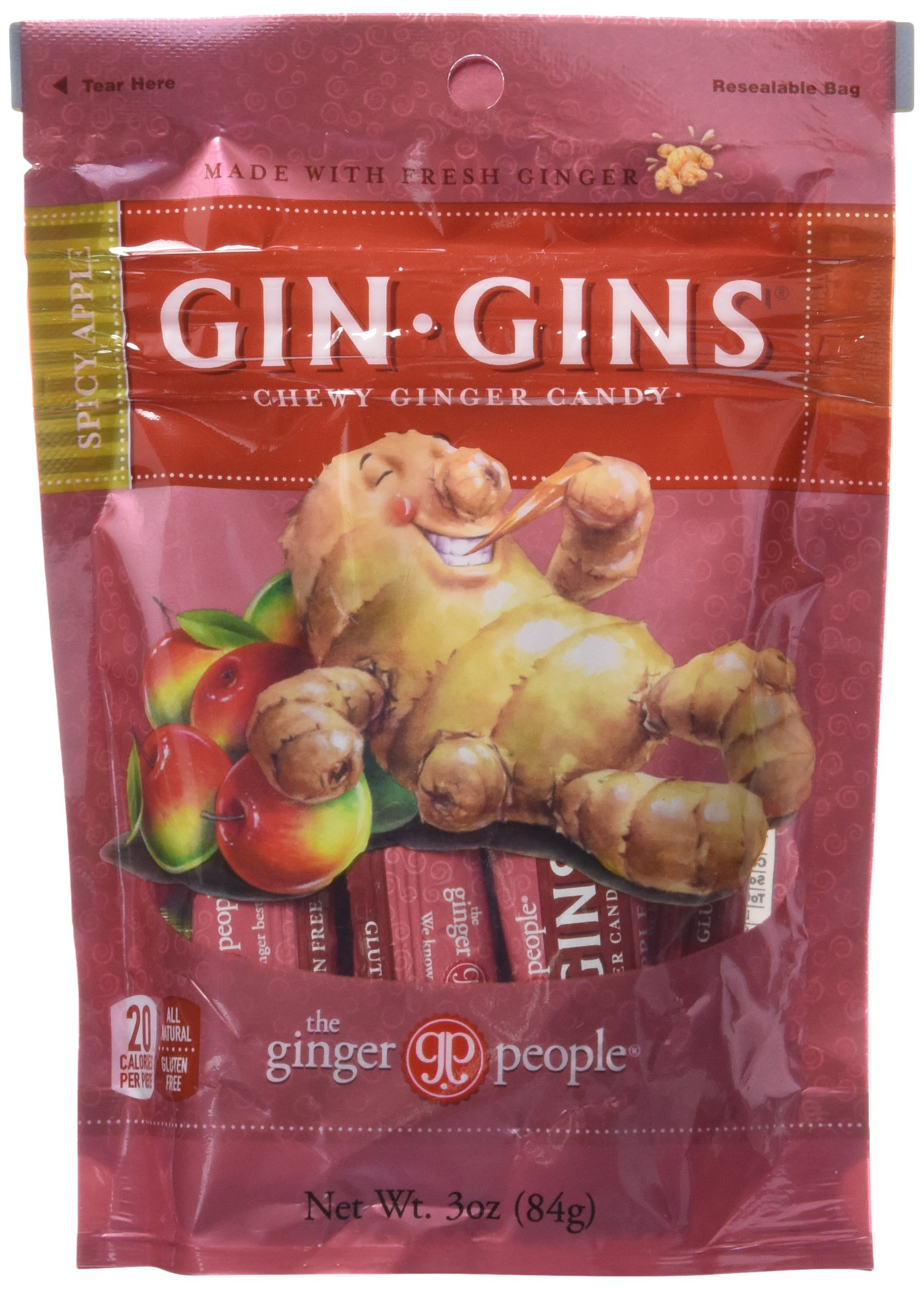 The Ginger People Ginger Chews, Spicy Apple, 3Ounce Bag
