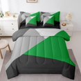 thumbnail image 1 of YST Patchwork Geometry 7 Piece Comforter Set Full For Kids Teen Adults,Green Black Gray Bed In A Bag Geometric Triangle Bedding Comforter Sets Modern Abstract Bed Set Farmhouse Home Decor, 1 of 5