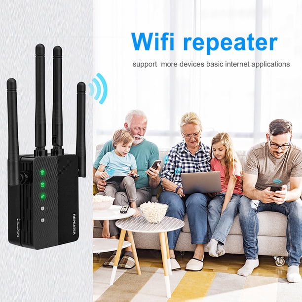 Reloj Amplificador WLAN 1200 Mbps DQrwqpou Extensor WiFi Puerto 2xLAN Enchufe de EE UU