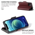 thumbnail image 4 of iPhone 12 mini Wallet Case, Dteck Soft Glossy PU Leather Credit Card Holder Case Soft TPU Protetive Cover for Apple iPhone 12 mini 5.4 inch, Red, 4 of 6