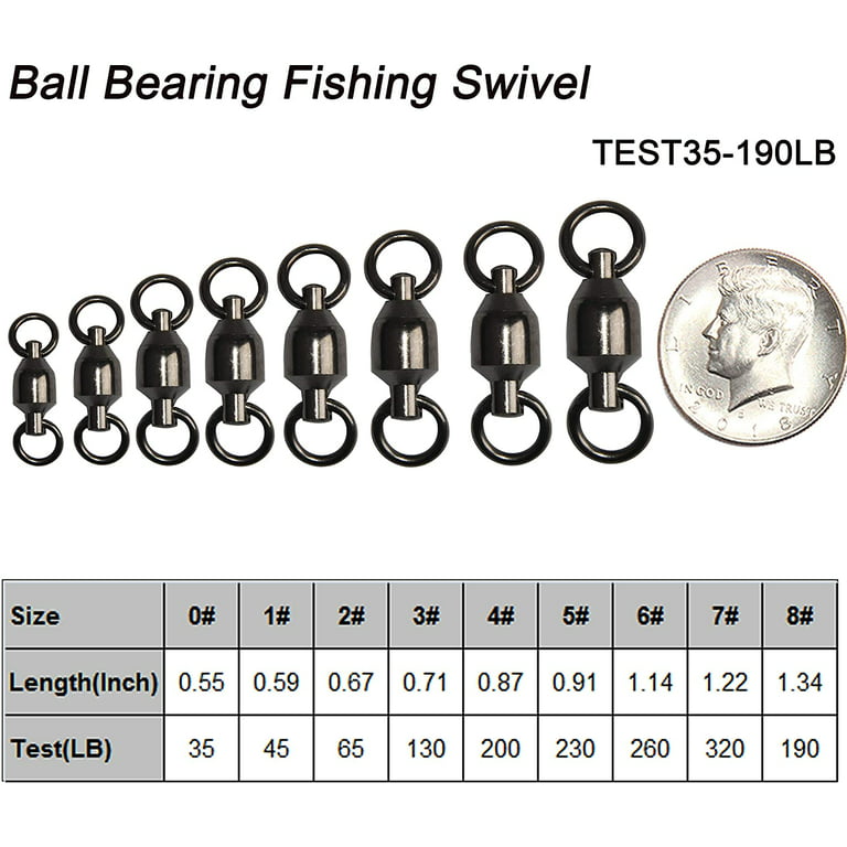 Ball Bearing Swivels Fishing Tackle,20pcs Barrel Swivels High Strength  Stainless Steel Welded Rings