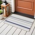 thumbnail image 4 of 2x3 Ft Entryway Area Rug, Gray Stripe Kitchen Rug Runner Washable Floor Mat, Modern Abstract Art Navy Blue Striped Rustic Non Slip Indoor Door Mat Throw Carpet for Bathroom Living Room Bedroom, 4 of 8